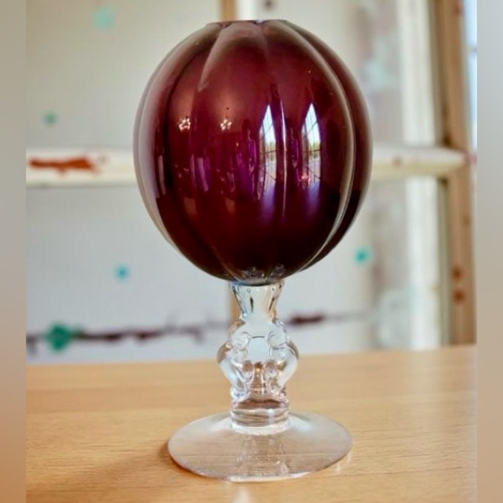 Cambridge Amethyst Depression Glass Vase